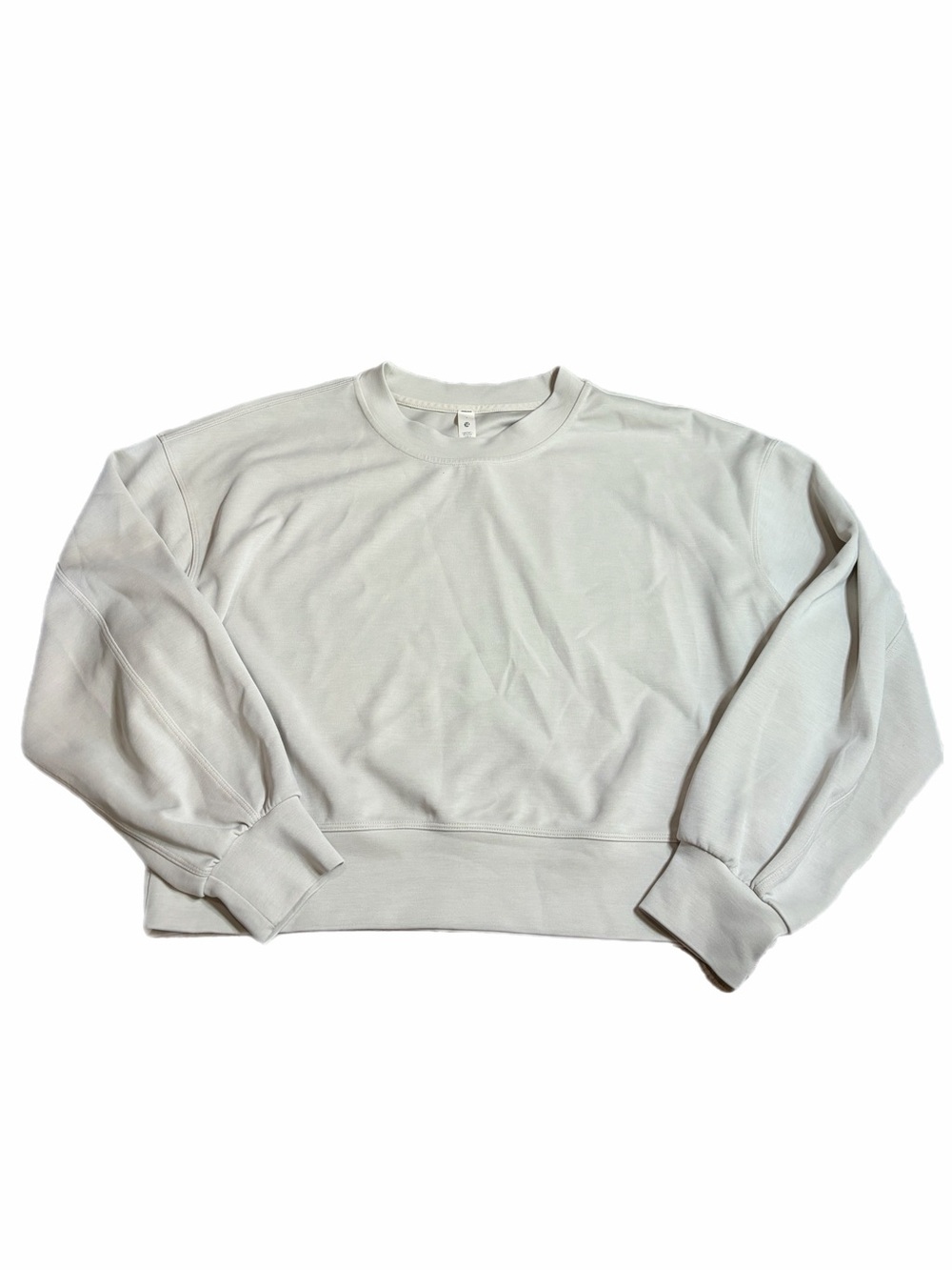 NWOT Lululemon Softstreme Perfectly Oversized Cropped Crew (Bone) Size 4